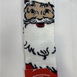 Wondershop Santa Face Socks - White and Red Soft & Fuzzy